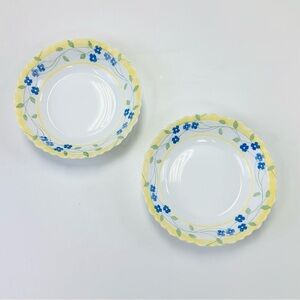 Arcopal FESTON PENSEA yellow blue fluted salad plates